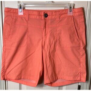 Athleta Womens 6 Orange Athletic Chino Shorts 8” Inseam